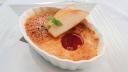 A picture of a toasty creme brulee.