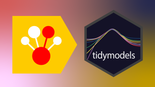 The CatBoost logo and the tidymodels hex side by side on a gradient background.