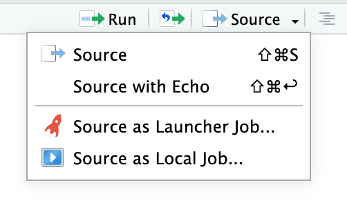 Menu options allow you to run jobs in the background or using Launcher.