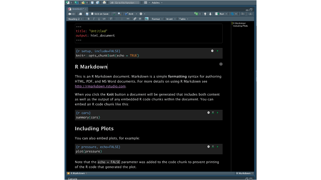 Inserting a header using the visual editor shortcut