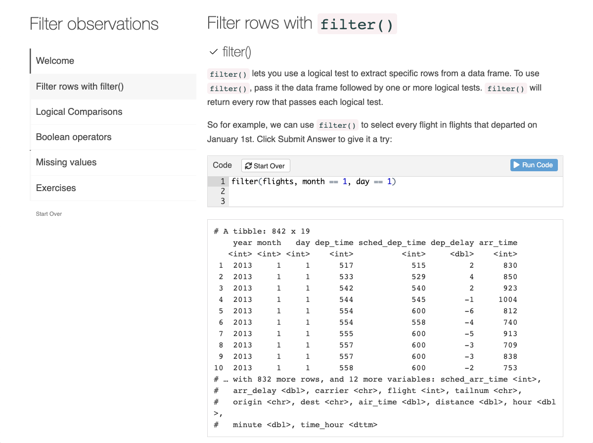 Filtering Data with R