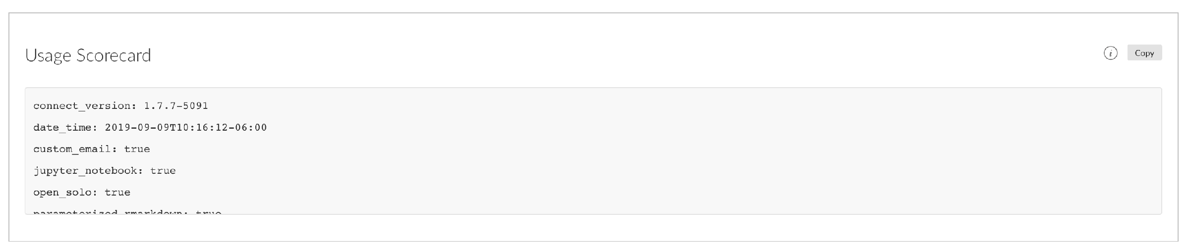 Usage Scorecard in Connect