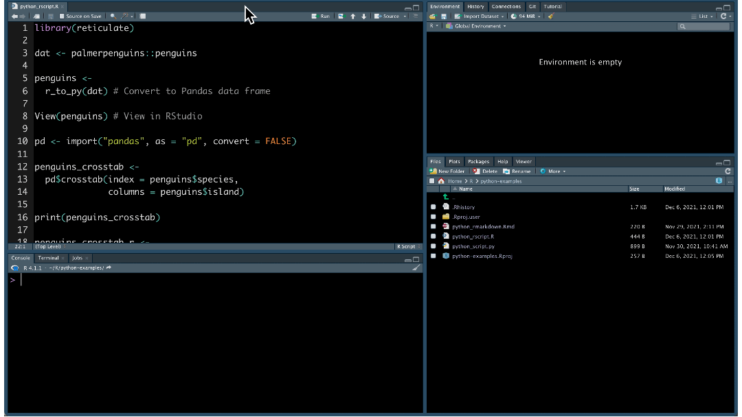 Turning an R data frame to a Python pandas data frame