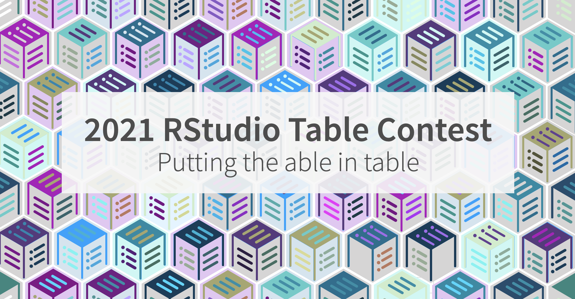 2021 RStudio Table Contest. Put the able in table
