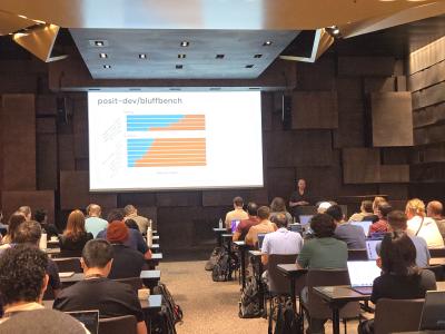 Simon presenting on bluffbench