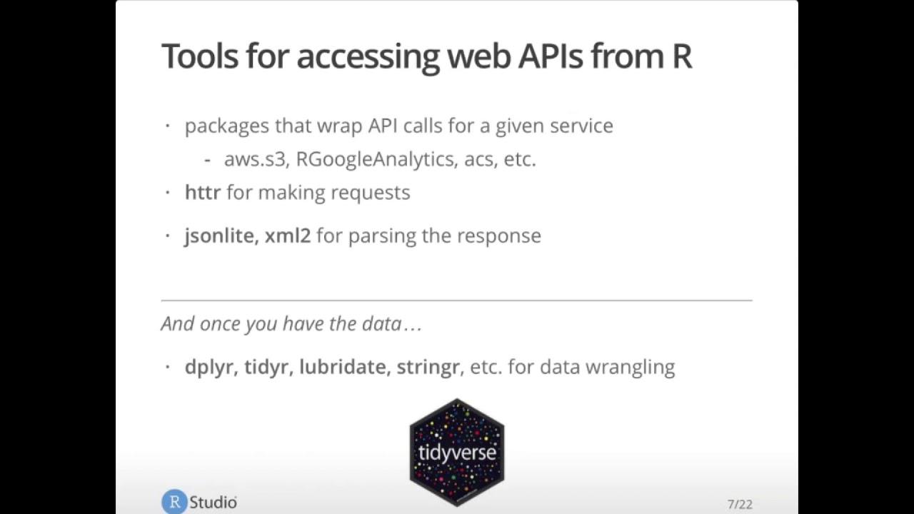 Web API Updates for R | RStudio Webinar - 2017