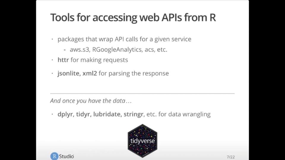 Web API Updates for R | RStudio Webinar - 2017