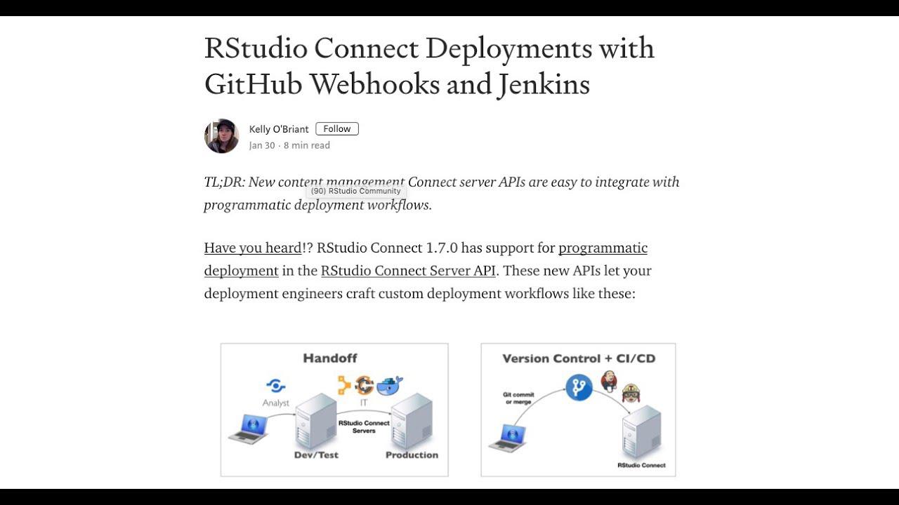 RStudio Connect Deployments with GitHub Webhooks and Jenkins