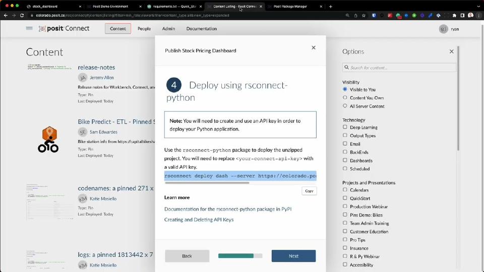 Deploying a Python application with Posit Connect