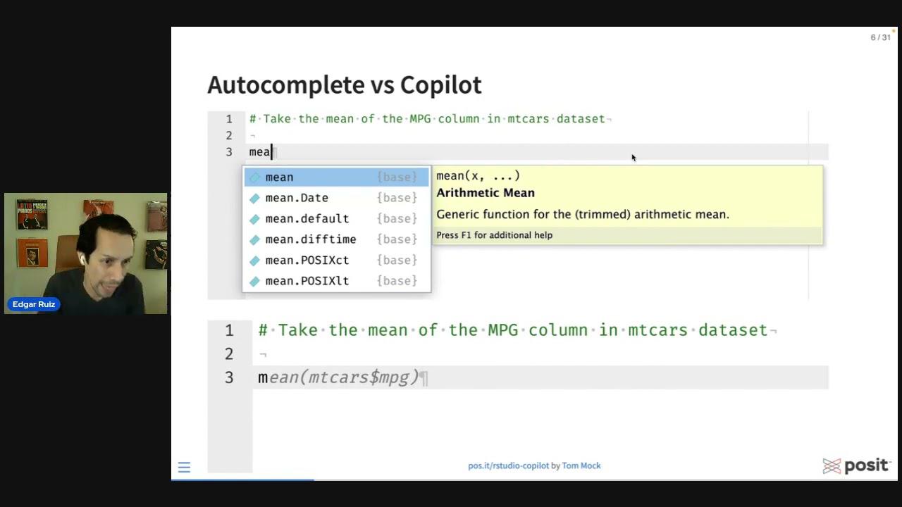 Edgar Ruiz - GitHub Copilot in RStudio
