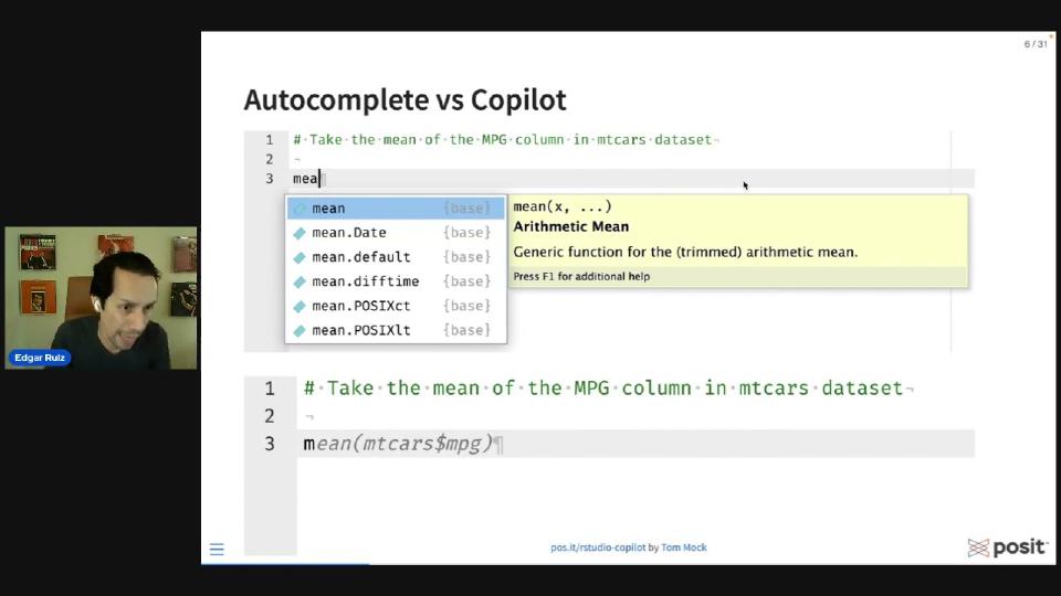 Edgar Ruiz - GitHub Copilot in RStudio
