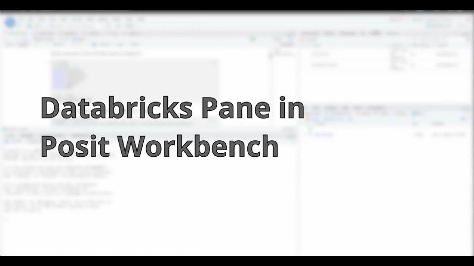 Databricks Pane in Posit Workbench