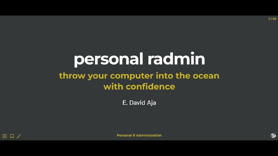 R-Ladies Gaborone & R-Ladies RTP (English) - Personal R Administration