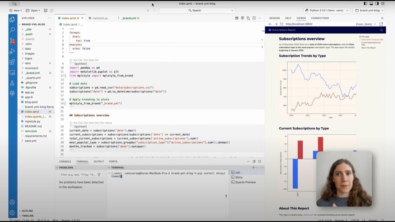 Company-branded reports, apps, and dashboards made easier with brand.yml & Posit