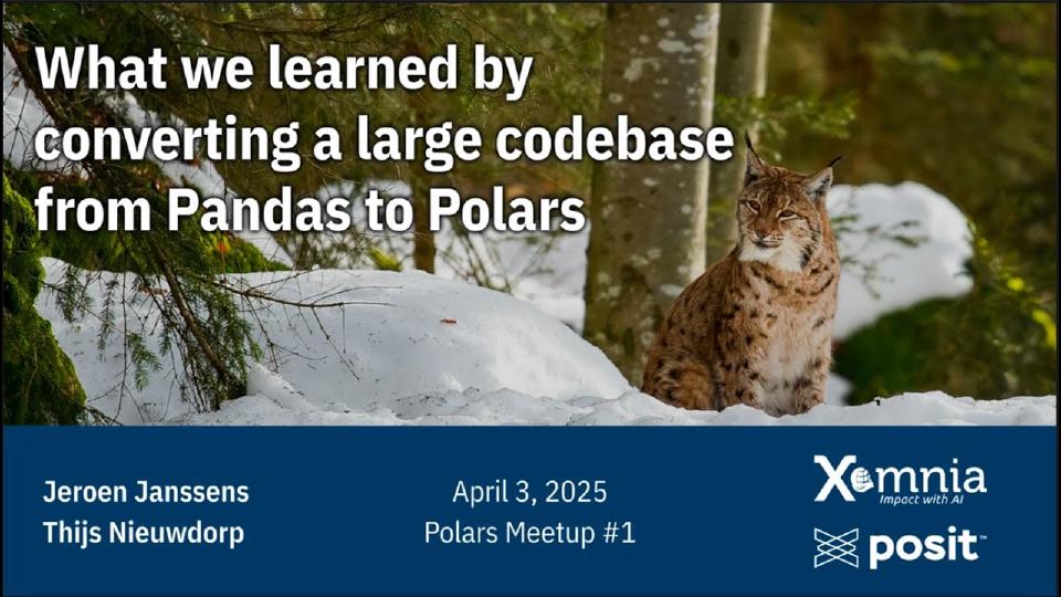 Polars Meetup #1 - Migrating a large codebase to Polars by Jeroen Janssens and Thijs Nieuwdorp