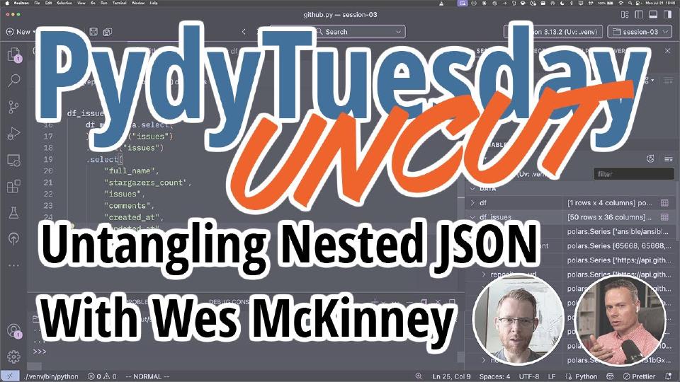 Untangling Nested JSON With Wes McKinney | PydyTuesday #3