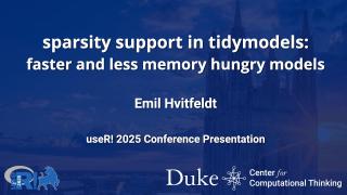 Sparsity support in tidymodels, faster and less memory hungry models - Emil Hvitfeldt