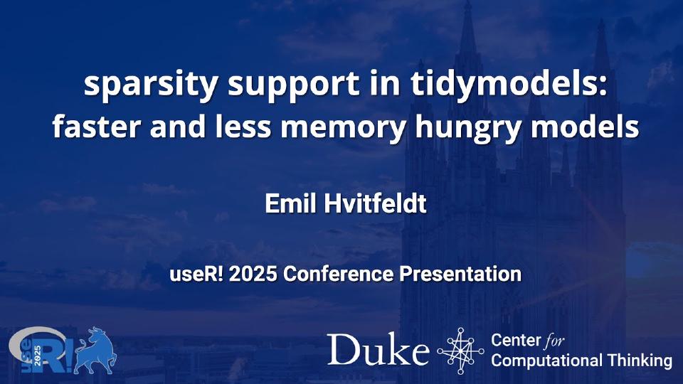 Sparsity support in tidymodels, faster and less memory hungry models - Emil Hvitfeldt