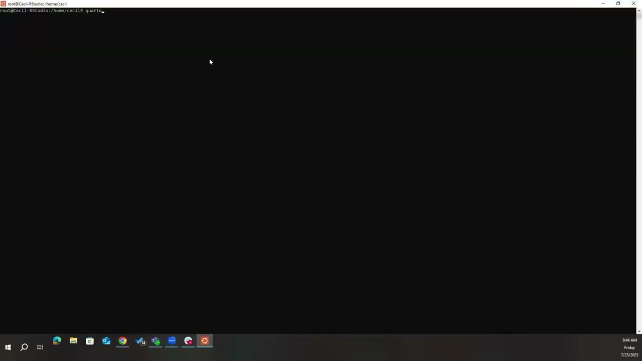 Testing Quarto outside of Connect